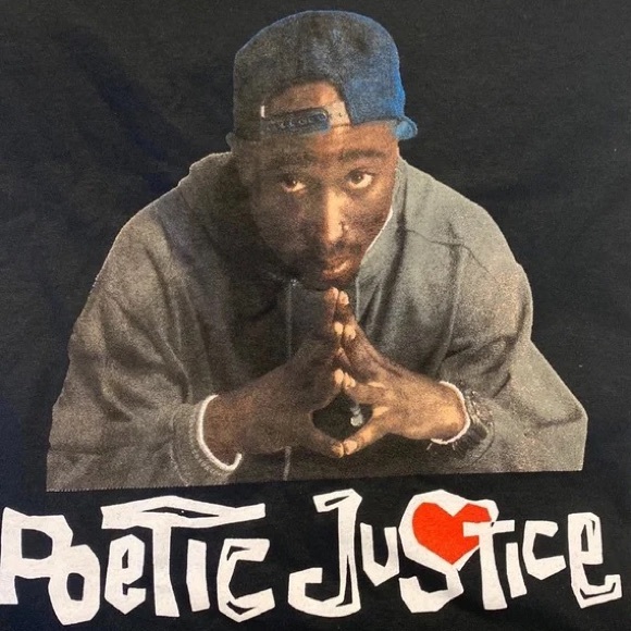 Thirty Single Tupac Poetic Justice Graphic Black T-Shirt, Size Large, NWT - Picture 2 of 5